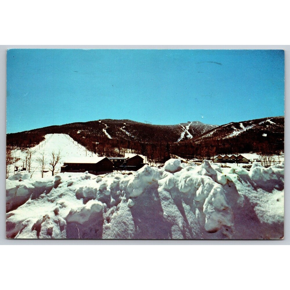 Vintage Killington Ski Resort Vermont Postcard Snowshed Slope Handwritten Letter